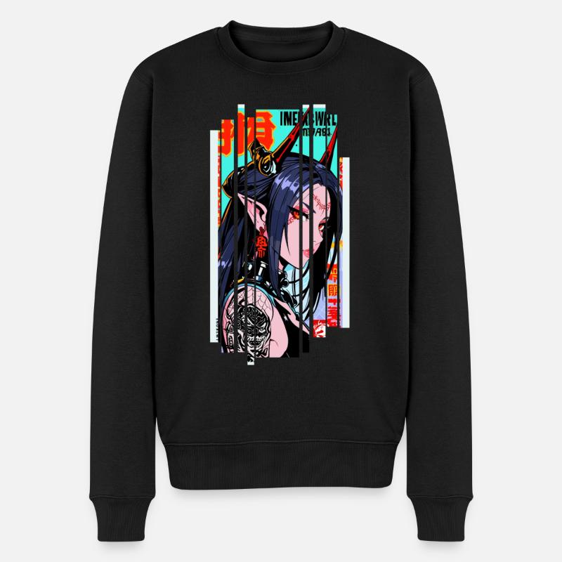 Cyborg Oni kanji - Pull Premium bio Homme - noir