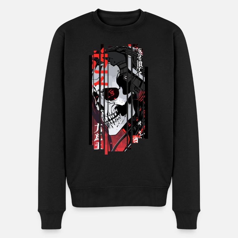 Cyborg crane noir kanji - Pull Premium bio Homme - noir