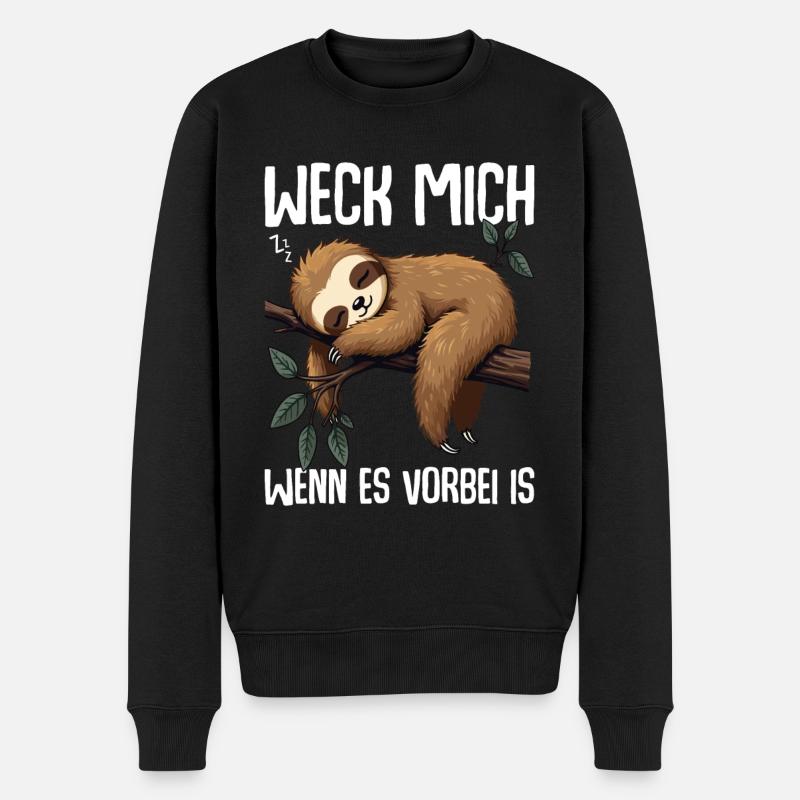 Weck Mich Wenn Alles Vorbei Ist / Langschläfer - Männer Premium Bio Pullover - Schwarz