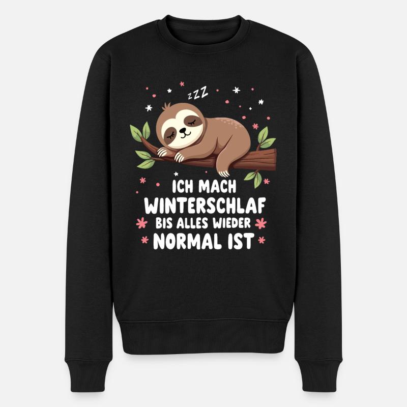 Ich Mach Winterschlaf Bis Alles Wieder Normal Ist - Männer Premium Bio Pullover - Schwarz