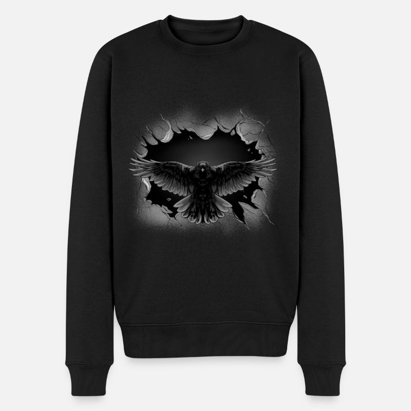 Halloween Rabe Krähe - Männer Premium Bio Pullover - Schwarz