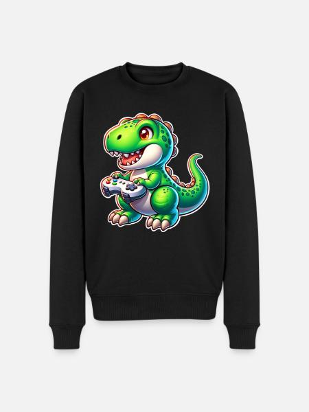 Gaming Dinosaur T Rex - Men's Premium Organic Jumper - black