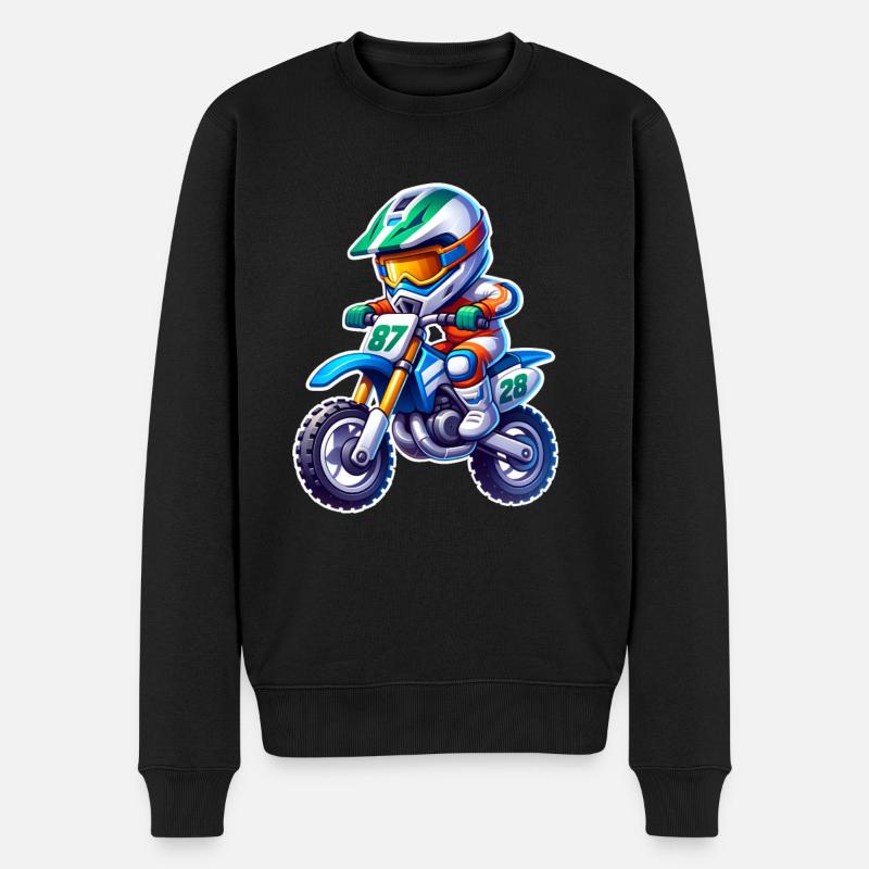 Motocross - Männer Premium Bio Pullover - Schwarz