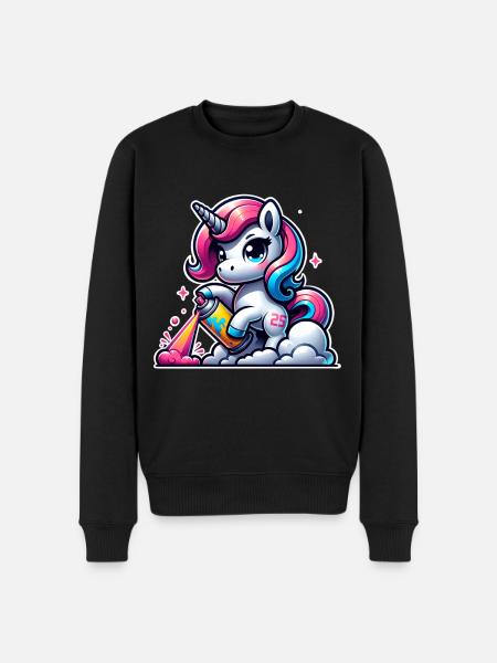 Graffiti Licorne - Pull Premium bio Homme - noir
