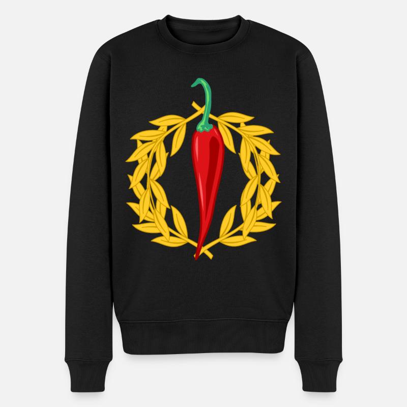 Paprika Chilli Peperoni Gewürz Kochkunst Köche - Männer Premium Bio Pullover - Schwarz