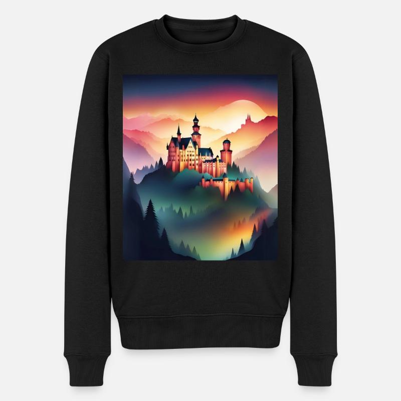 Magnifique château roumain - Pull Premium bio Homme - noir
