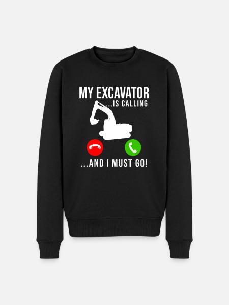 Excavator Construction Worker - Men's Premium Organic Jumper - black