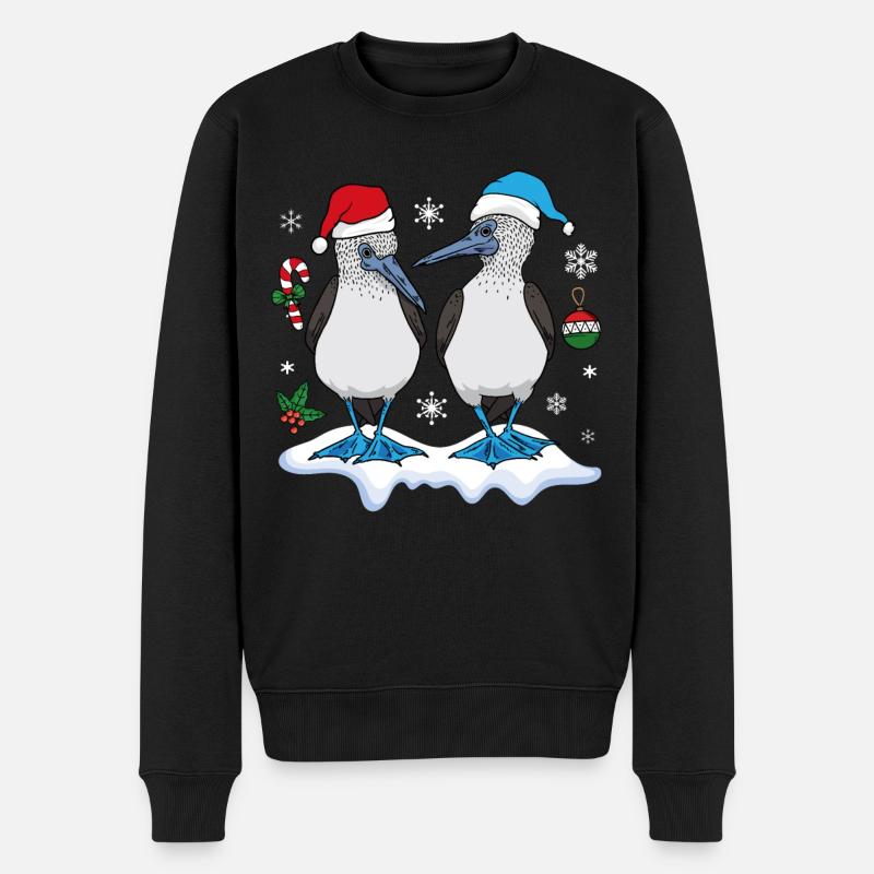 Blaufußtölpel Seevögel Weihnachten - Männer Premium Bio Pullover - Schwarz