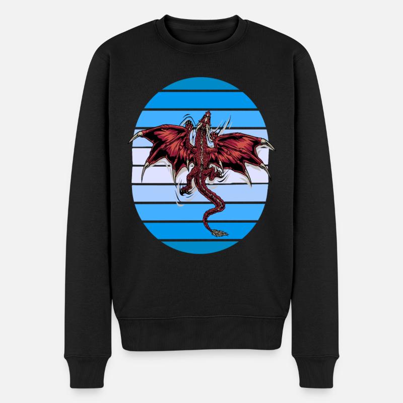mystisch Drache Drachen - Männer Premium Bio Pullover - Schwarz