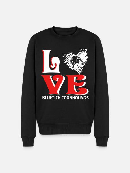 Bluetick Coonhound Love - Men's Premium Organic Jumper - black