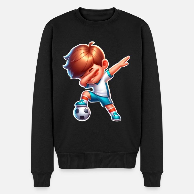 Fußball Fußballer Dabbing - Männer Premium Bio Pullover - Schwarz
