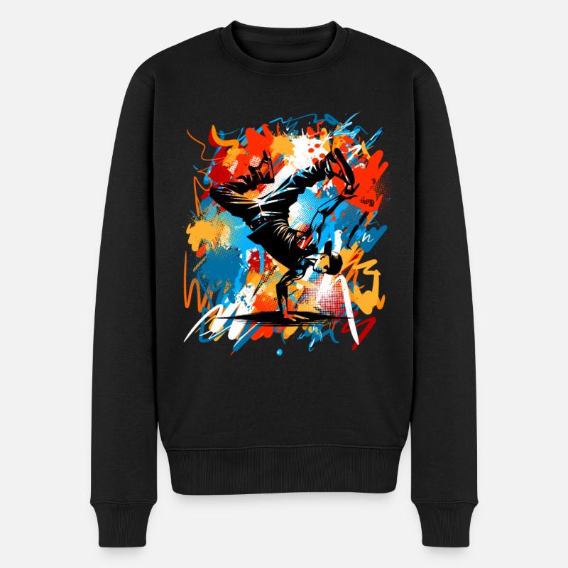 Breakdance - Männer Premium Bio Pullover - Schwarz