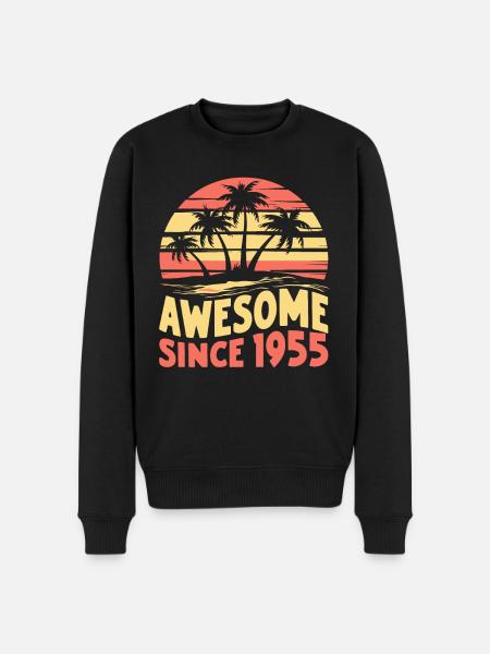 Awesome since 1955 birthday - Men's Premium Organic Jumper - black