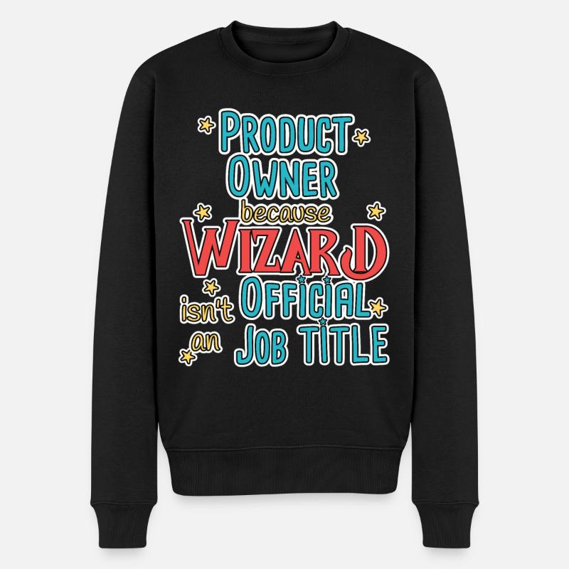 Product Owner Wizard - Männer Premium Bio Pullover - Schwarz