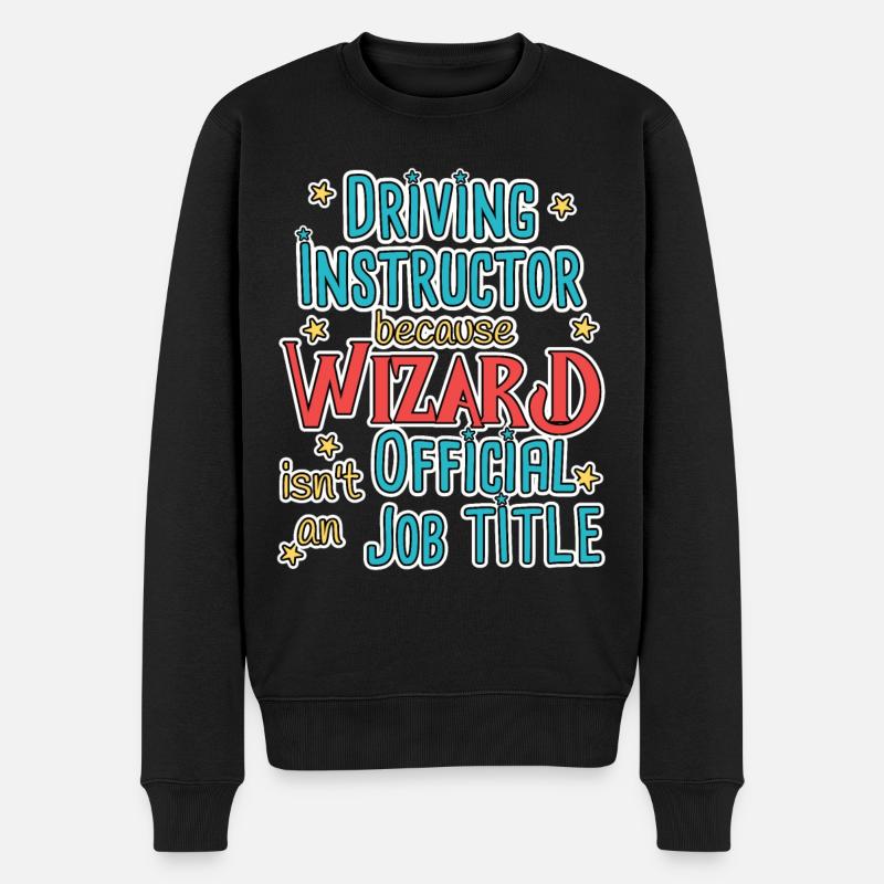 Driving Instructor Wizard Fahrschule - Männer Premium Bio Pullover - Schwarz
