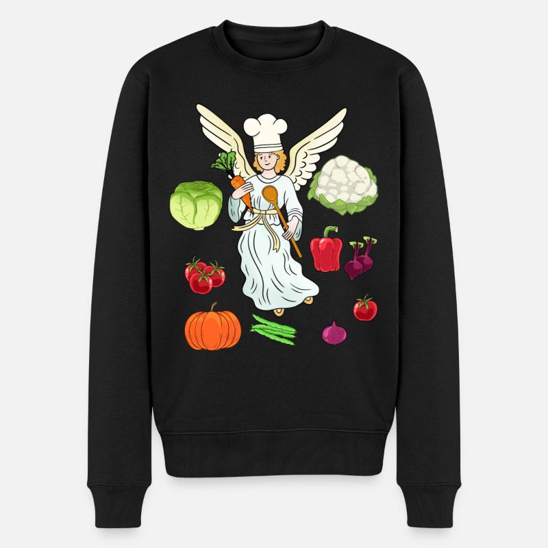 Christmas Vegetarisch Weihnachten Engel Koch Köche - Männer Premium Bio Pullover - Schwarz
