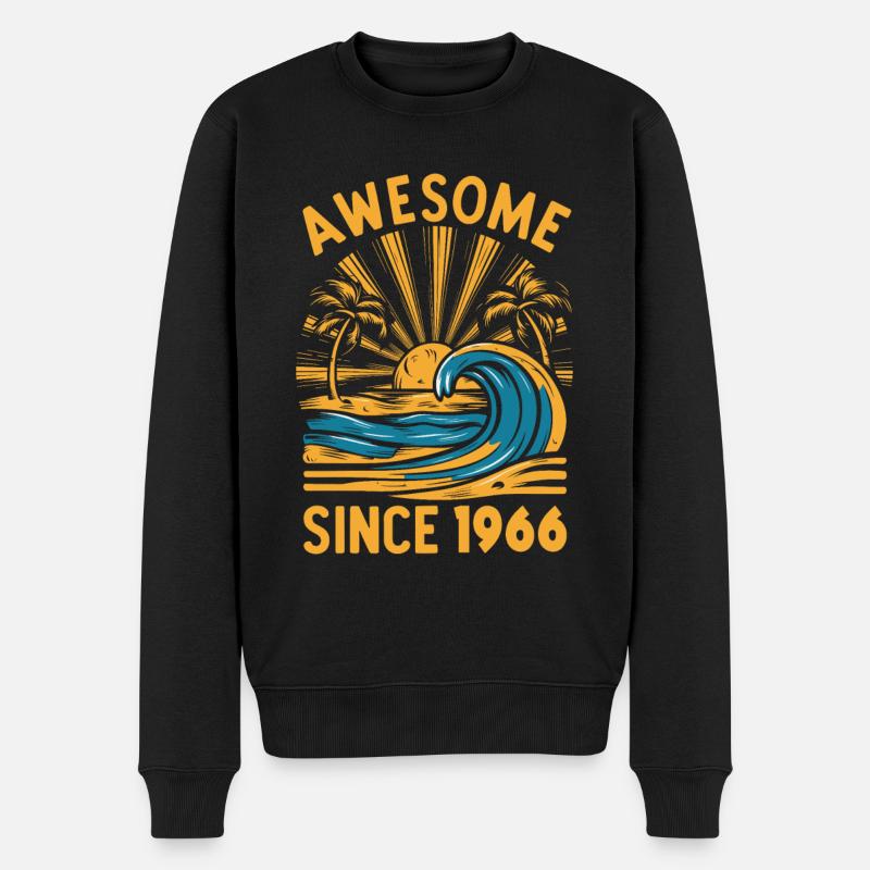 Génial depuis 1966 Anniversaire Plage - Pull Premium bio Homme - noir