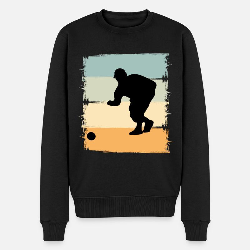 Boule Boccia Boulespieler - Männer Premium Bio Pullover - Schwarz