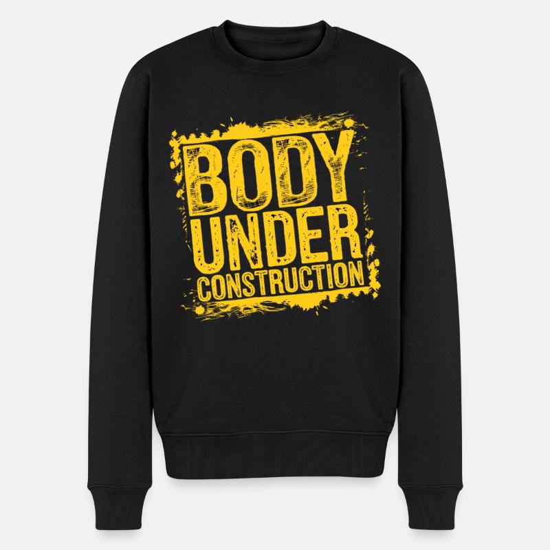 Lustiges Sportshirt – Body Under Construction - Männer Premium Bio Pullover - Schwarz
