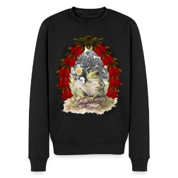 Frosch Frösche Märchen Märchenfigur Weihnachten - Männer Premium Bio Pullover - Schwarz - Vorne - Nico (187cm)