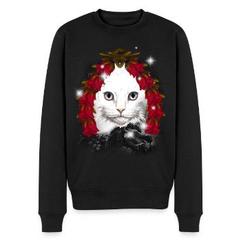 Weihnachtsgeschenk Katze Märchen Märchenfigur Xmas - Männer Premium Bio Pullover - Schwarz - Vorne - Nico (187cm)