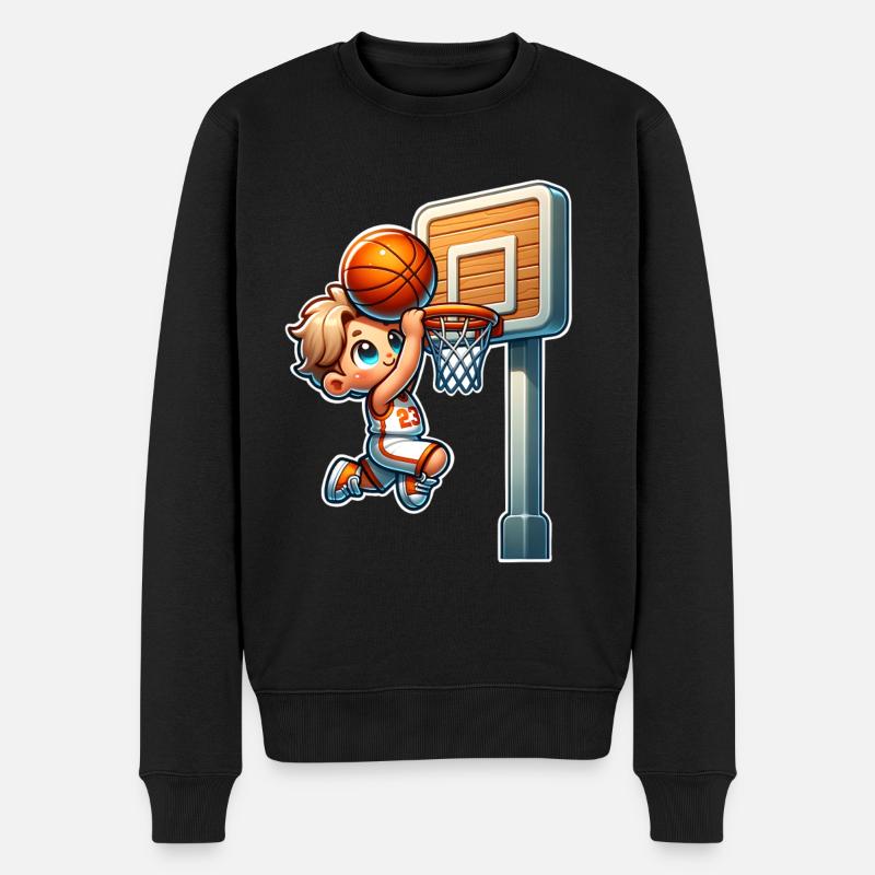 Dunking de basket-ball - Pull Premium bio Homme - noir