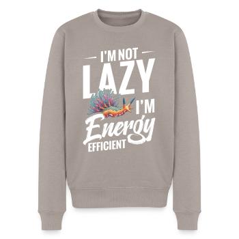 Ich Bin Nicht Faul, Ich Bin Energieeffizient, - Männer Premium Bio Pullover - Taupe - Vorne - Nico (187cm)
