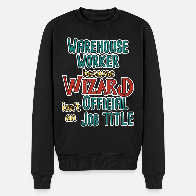 Warehouse Worker Wizard - Men's Premium Organic Jumper - black