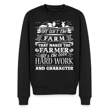 Farmer Funny Farming It's The Love Hard Work - Men's Premium Organic Jumper - black - Front - Nico (187cm)