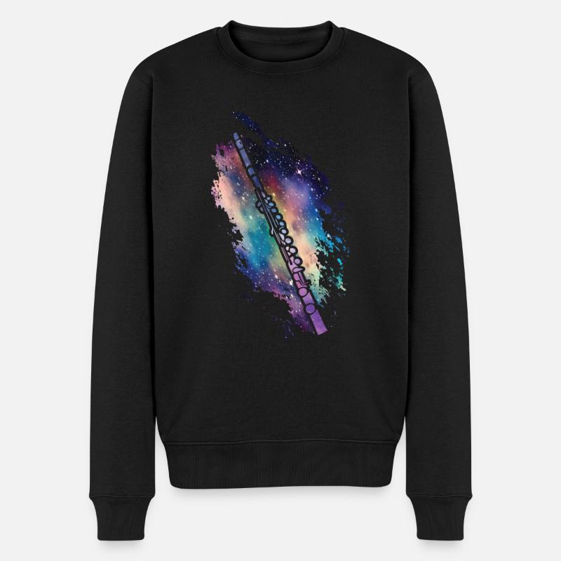 Piccoloist, Es Ist Keine Flöte - Männer Premium Bio Pullover - Schwarz