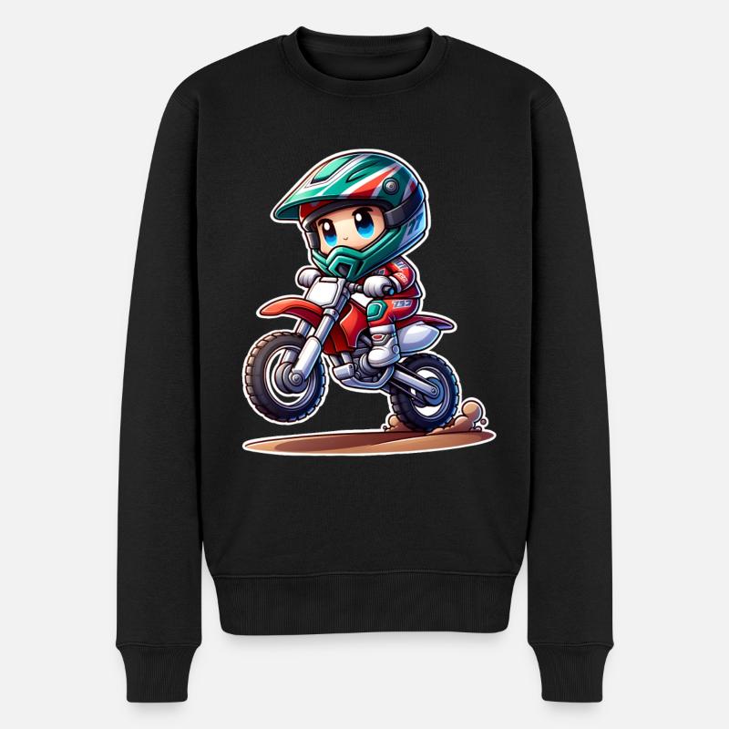 Motocross - Männer Premium Bio Pullover - Schwarz