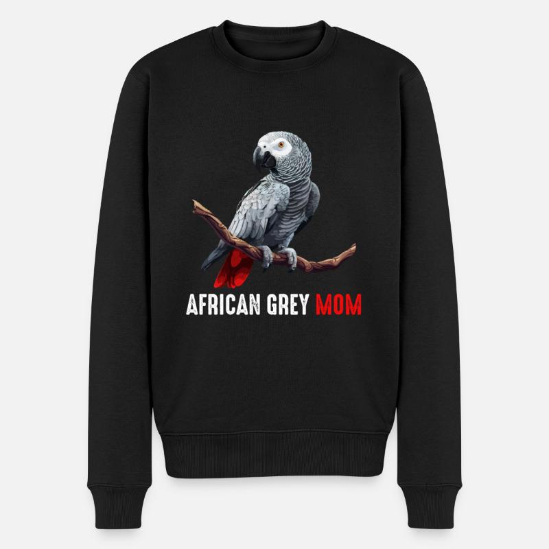 african grey parrot - Männer Premium Bio Pullover - Schwarz