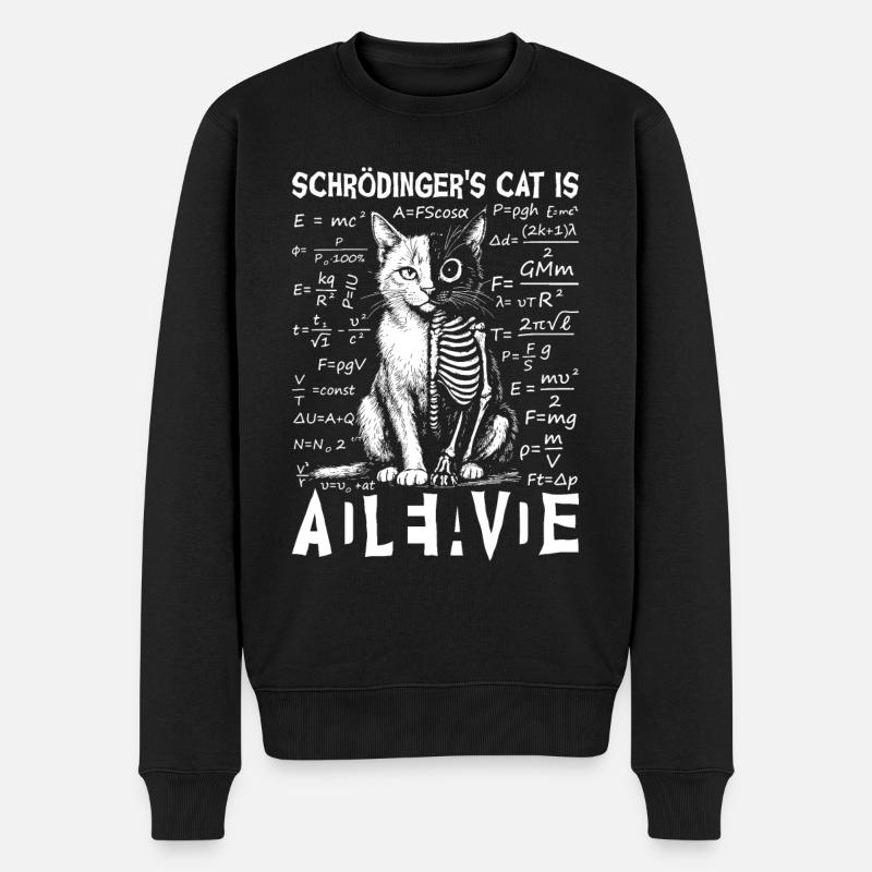 Schrödinger's Cat Dead And Alive - Männer Premium Bio Pullover - Schwarz