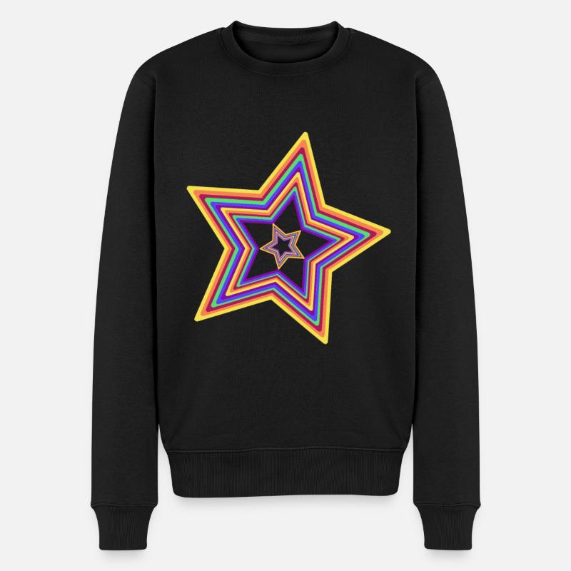 Stern Regenbogen LGBT Weihnachten Gay Pride Xmas - Männer Premium Bio Pullover - Schwarz