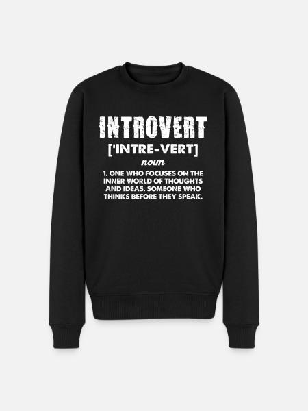 Introvert Definition Humor Statement - Männer Premium Bio Pullover - Schwarz