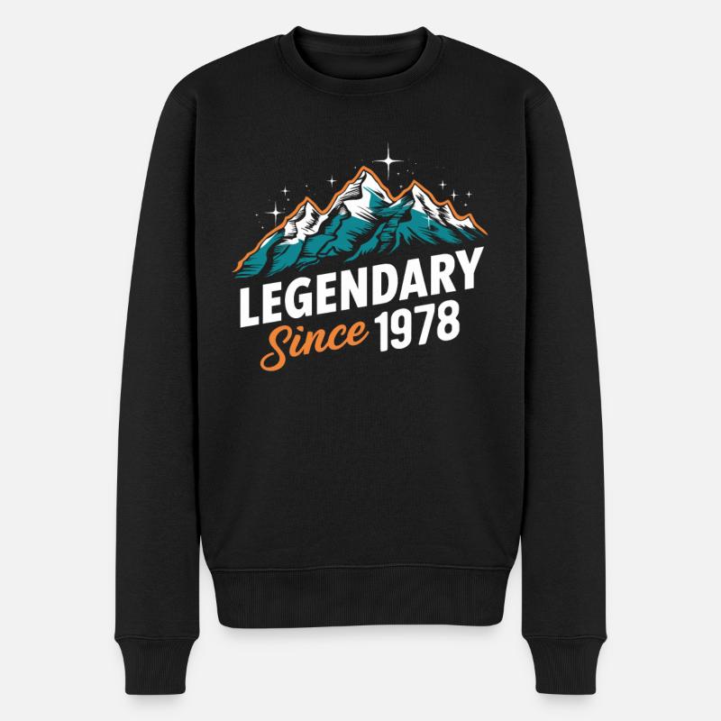 Legendär Seit 1978 Wanderer Geburtstag Bergwandern - Männer Premium Bio Pullover - Schwarz