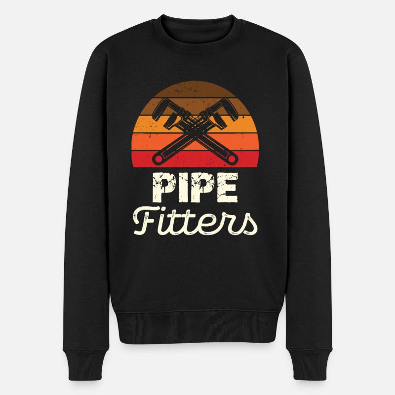 Tuyauteurs Style Rétro Graphique - Pull Premium bio Homme - noir