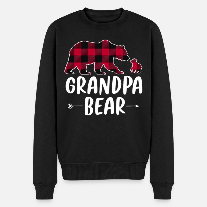 Grandpa Bear - Männer Premium Bio Pullover - Schwarz