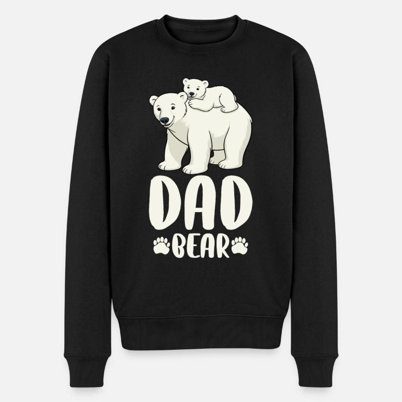 Dad Bear - Männer Premium Bio Pullover - Schwarz