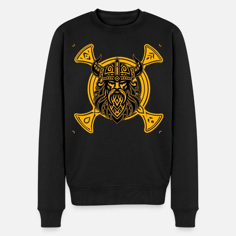 Wikinger - Männer Premium Bio Pullover - Schwarz