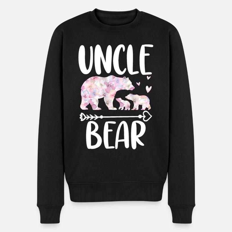 Uncle Bear - Männer Premium Bio Pullover - Schwarz