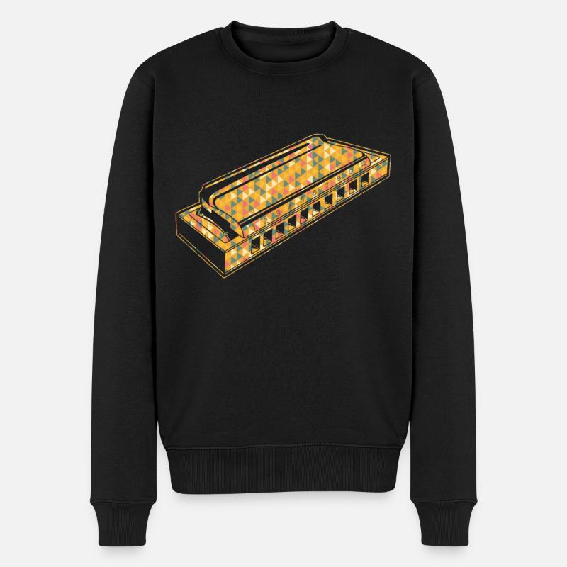 Harmonica Geometric - Men's Premium Organic Jumper - black