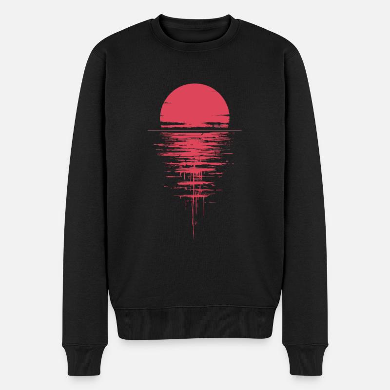 Red Sun - Männer Premium Bio Pullover - Schwarz