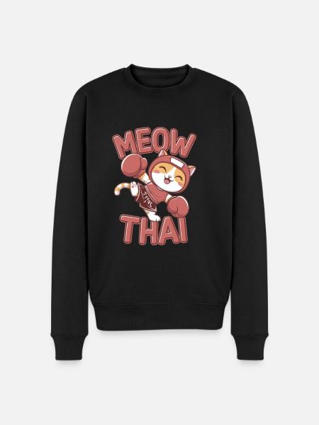 Meow thai - Men's Premium Organic Jumper - black