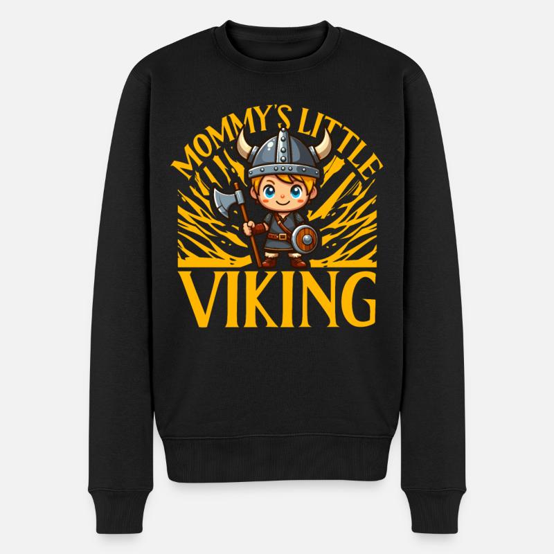Mamas kleiner Wikinger - Männer Premium Bio Pullover - Schwarz