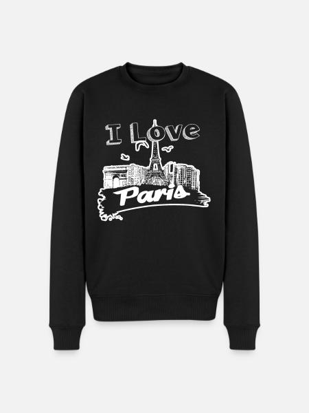 I Love Paris - Men's Premium Organic Jumper - black