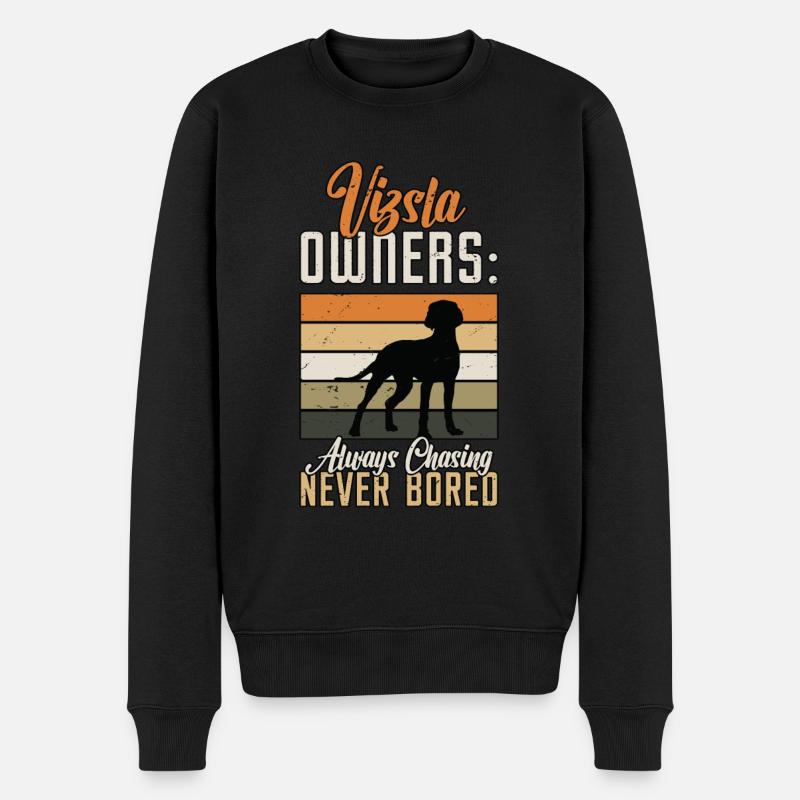 Vizsla Owners Always Chasing Pet Owner Vizsla Dog - Männer Premium Bio Pullover - Schwarz