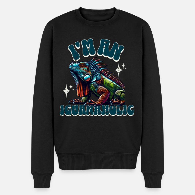 Leguan - Männer Premium Bio Pullover - Schwarz