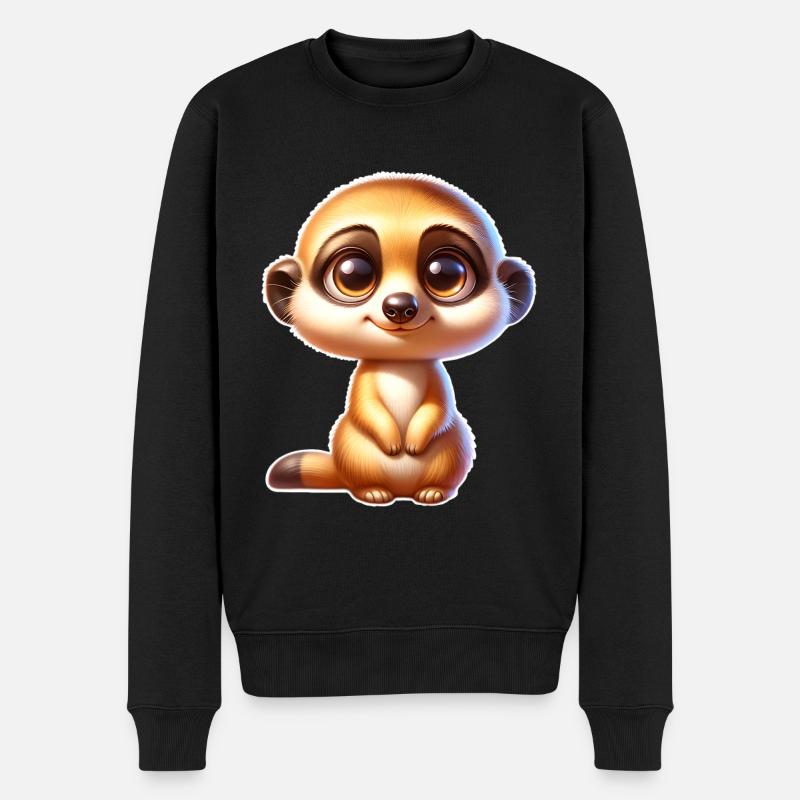 Erdmännchen - Männer Premium Bio Pullover - Schwarz