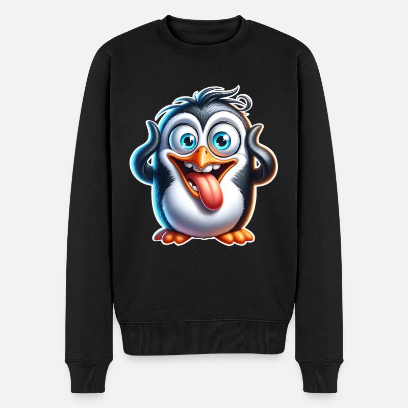 Pinguin - Männer Premium Bio Pullover - Schwarz